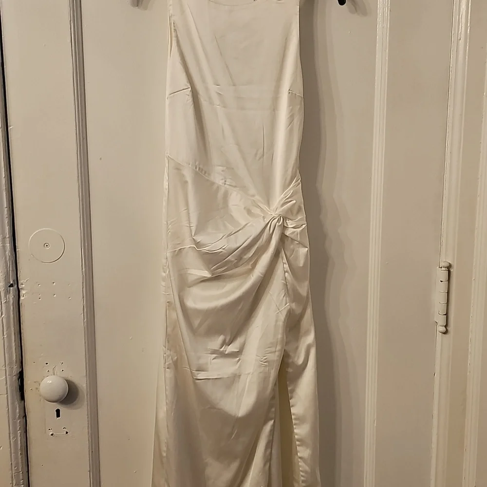 Abercrombie And Fitch Elegant Cream Satin Dress Xs E U C